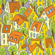 City seamless pattern with roofs N7
