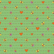 Vector seamless colorful pattern with hand drown ornamental elements