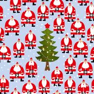 Christmas pattern Santa Claus and tree seamless backg