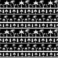 Seamless pattern with palm trees and pineapples