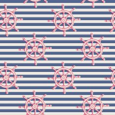 Marine seamless background with steering wheels