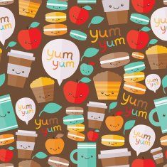 Cute food seamless pattern N2