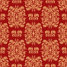 Floral Scrollwork Seamless Wallpaper