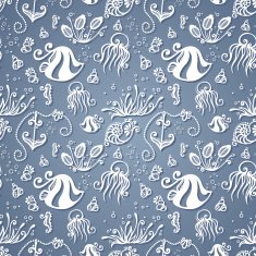 Vector Ornate Sea Seamless Pattern