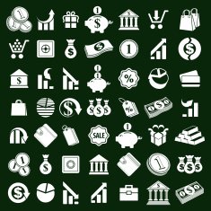 Money icons vector set
