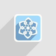 abstract blue floral pattern icon for design N2