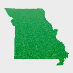 Missouri State Map Green Hexagon Pattern