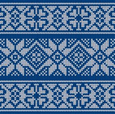 Blue knitted norwegian pattern