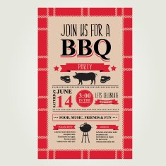 Barbecue party invitation bbq brochure menu design