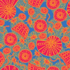 Seamless geometric pattern Sea shells and animals