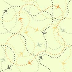 Seamless pattern with airplane routes