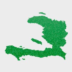 Haiti Map Green Hexagon Pattern