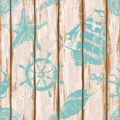 Boards of ship deck seamless pattern N4