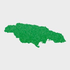 Jamaica Map Green Hexagon Pattern