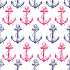 Hand Drawn Anchors Seamless Pattern