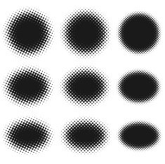 Halftone Ellipse Shape Set On White