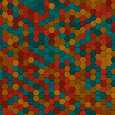 Orange Hexagon Pattern Square
