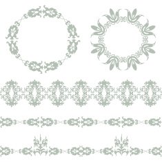 Set of seamless borders and frames