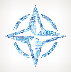 Compass Logo on Business and Finance Word Cloud