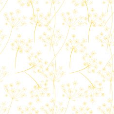 Yellow Retro Queen Annes Lace Floral Background Pattern