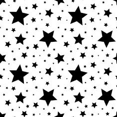 Seamless pattern with black stars on white Vector illustration