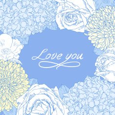Floral card in vector