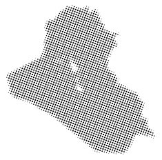 Dotted vector map of Iraq