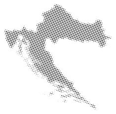 Dotted vector map of Croatia