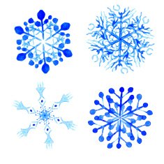 Watercolor snowflakes Vector illustration