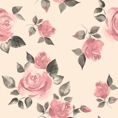 Background with beautiful roses Seamless pattern hand-drawn flowers 6 N2