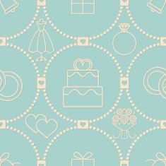 Vintage vector wedding related seamless pattern background 2