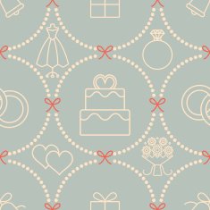 Vintage vector wedding related seamless pattern background 1