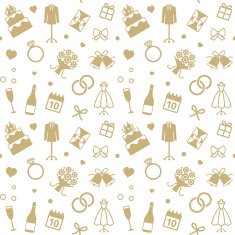 Vector seamless pattern with wedding related symbols 1