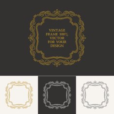 Calligraphic frame and page decoration Vector vintage