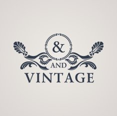 Calligraphic Vintage emblem Floral art