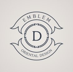 Calligraphic round emblem Vintage symbol Vector illustration