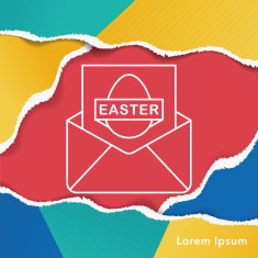 easter card line icon