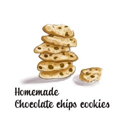 Hand drawn watercolor illustration - Cookies