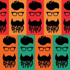 Beard logo template seamless N2