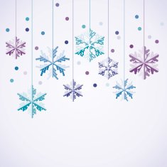 vector origami hanging snowflakes