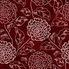 Vector Seamless floral pattern with chrysanthemums N3