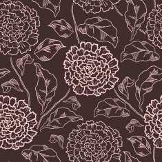 Vector Seamless floral pattern with chrysanthemums N4