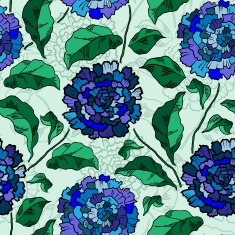 Vector Seamless floral pattern with chrysanthemums N10