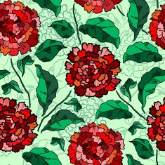 Vector Seamless floral pattern with chrysanthemums N11