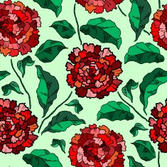Vector Seamless floral pattern with chrysanthemums N13