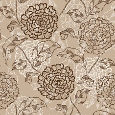 Vector Seamless floral pattern with chrysanthemums N15