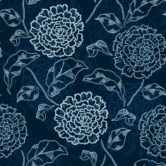 Vector Seamless floral pattern with chrysanthemums N16