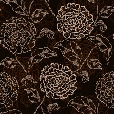 Vector Seamless floral pattern with chrysanthemums N17