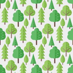 Seamless pattern with flat trees Vector background
