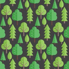 Seamless pattern with flat trees Vector background N2